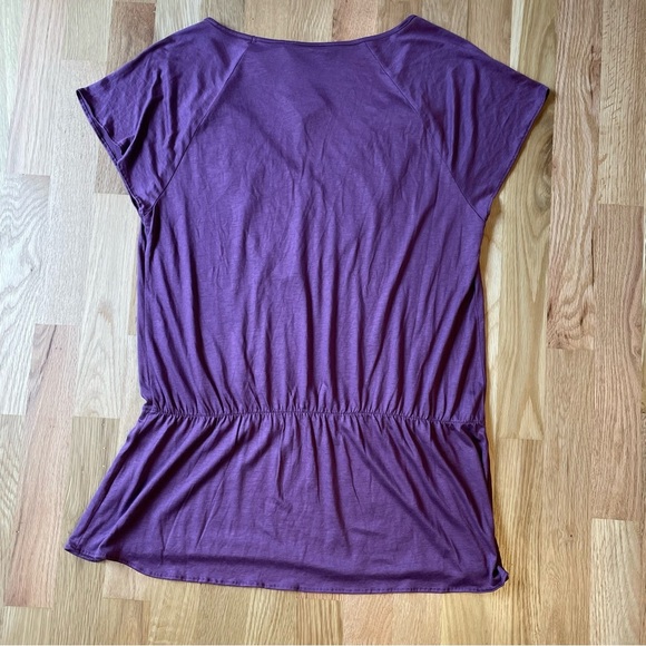 Banana Republic Purple Mauve Ruffle Feminine V Neck Top Corpcore Women’s Size Lg - Picture 7 of 11